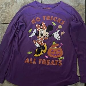 Disney Kids Purple Minnie Mouse Halloween Shirt